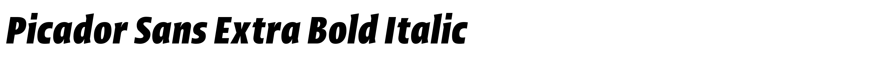 Picador Sans Extra Bold Italic